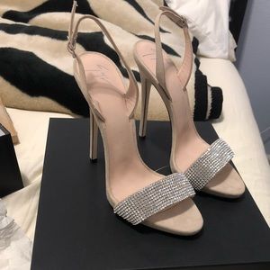 Giuseppe Zanotti Sophie Crystal sandals nude suede